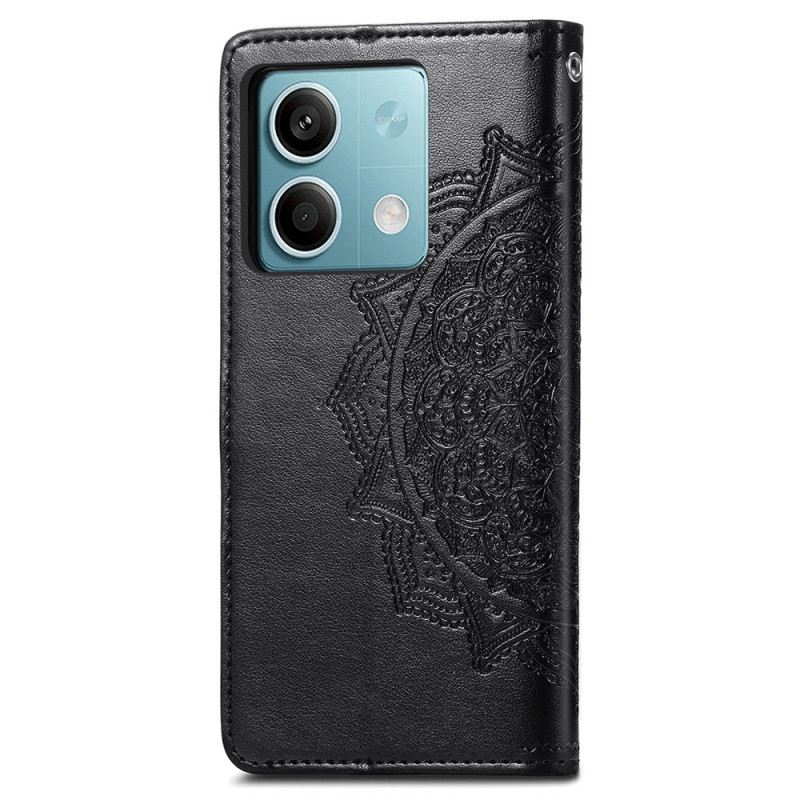 Lederhüllen Xiaomi Redmi Note 13 5g Barockes Mandala Mit Riemen