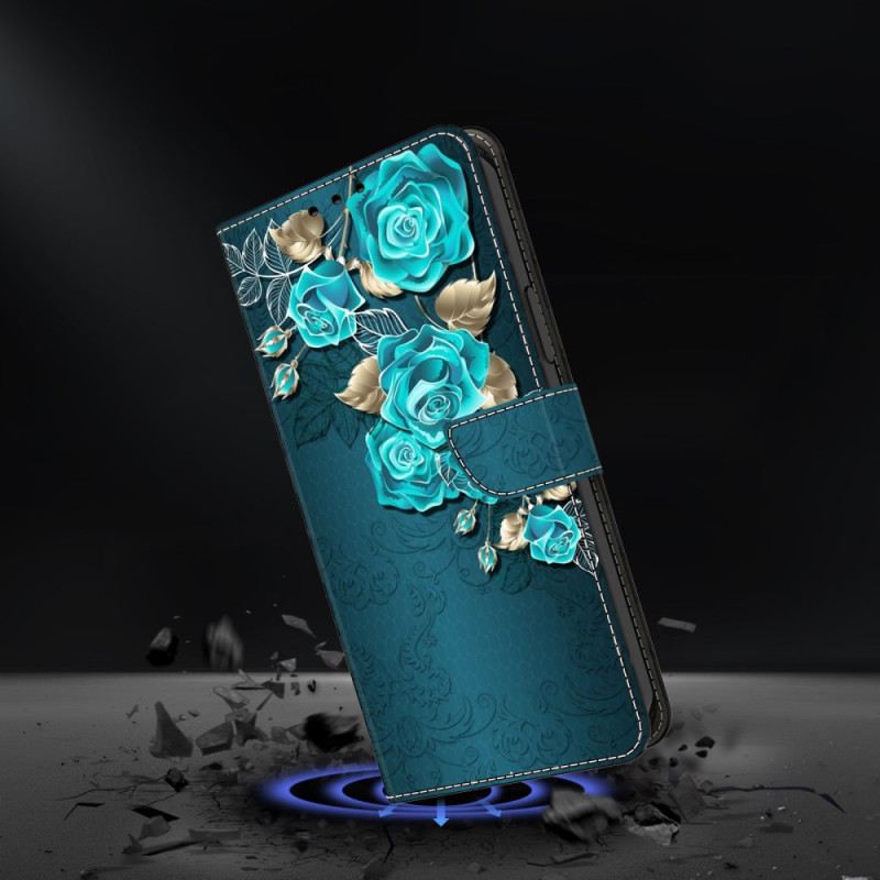 Lederhüllen Xiaomi Redmi Note 13 5g Blaue Rosen