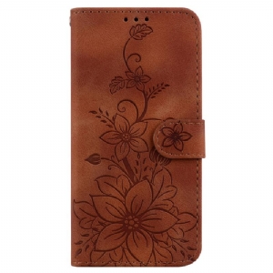 Lederhüllen Xiaomi Redmi Note 13 5g Blumenmuster Mit Riemen