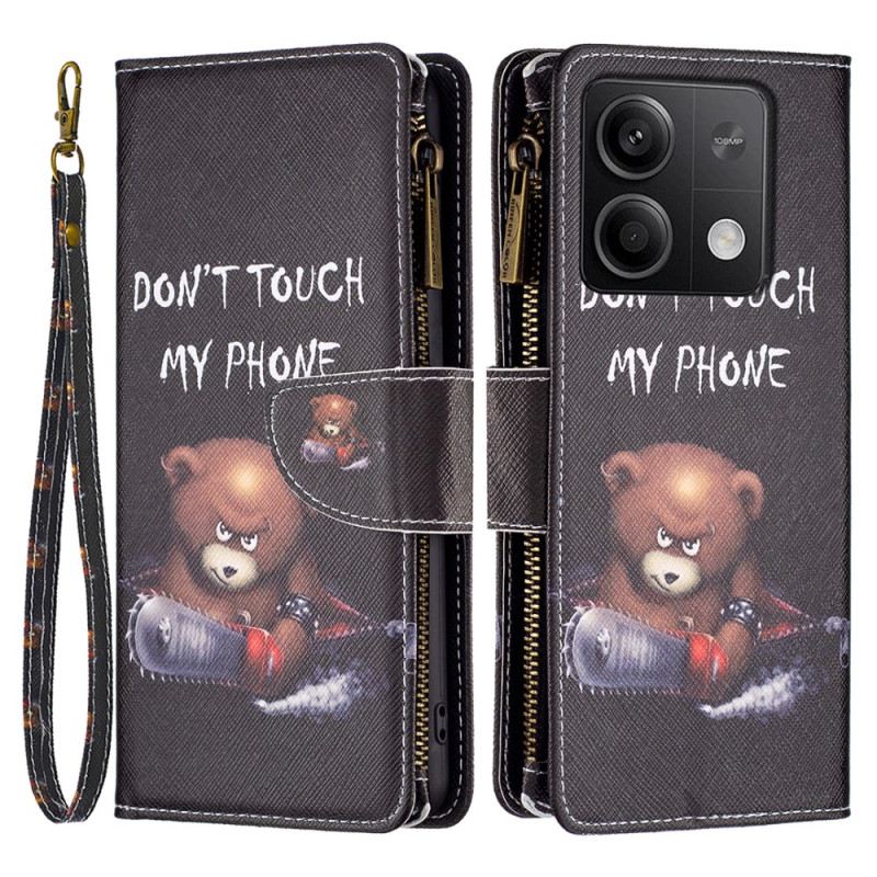 Lederhüllen Xiaomi Redmi Note 13 5g Dangerous Bear Geldbörse Mit Riemen