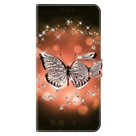 Lederhüllen Xiaomi Redmi Note 13 5g Handyhülle Kristallschmetterling