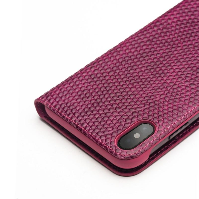 Flip Case Für iPhone XS Max Echtleder Mit Krokodileffekt