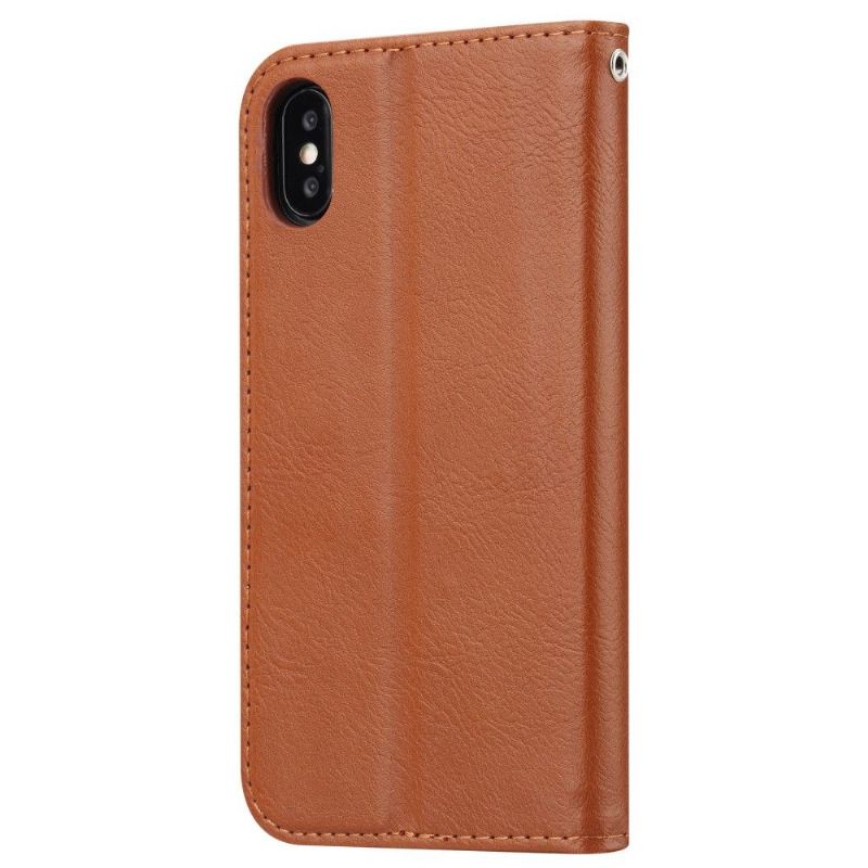 Flip Case Für iPhone XS Max Standkoffer Lederoptik