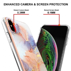 Hülle Für iPhone XS Max Farbiger Marmor