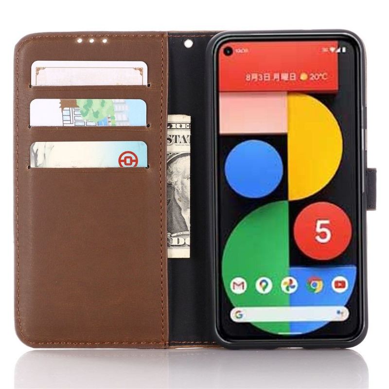 Case Für Google Pixel 5 Flip Case Retro-kunstleder