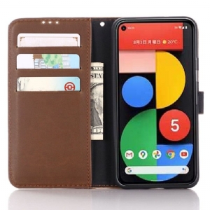 Case Für Google Pixel 5 Flip Case Retro-kunstleder