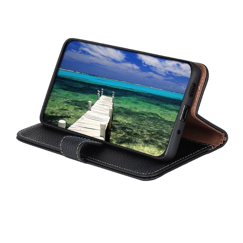 Flip Case Für Motorola Moto G200 5G Khazneh Genarbtes Leder