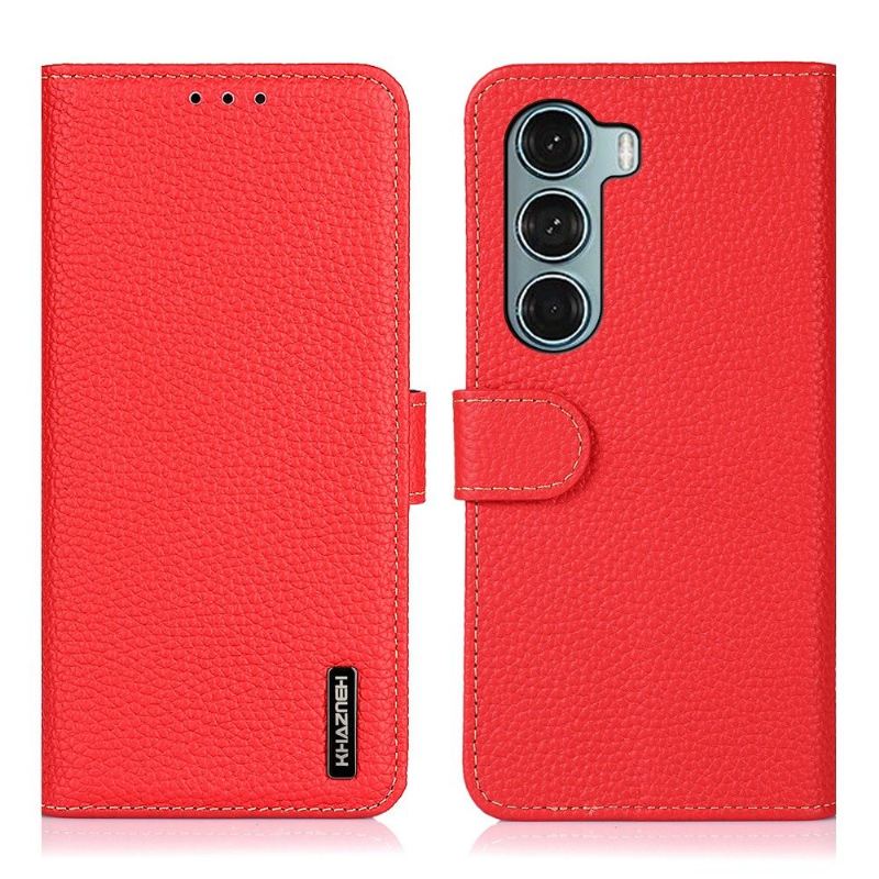 Flip Case Für Motorola Moto G200 5G Khazneh Genarbtes Leder