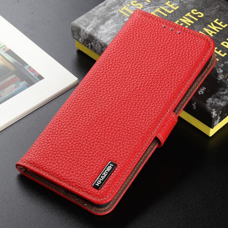 Flip Case Für Motorola Moto G200 5G Khazneh Genarbtes Leder