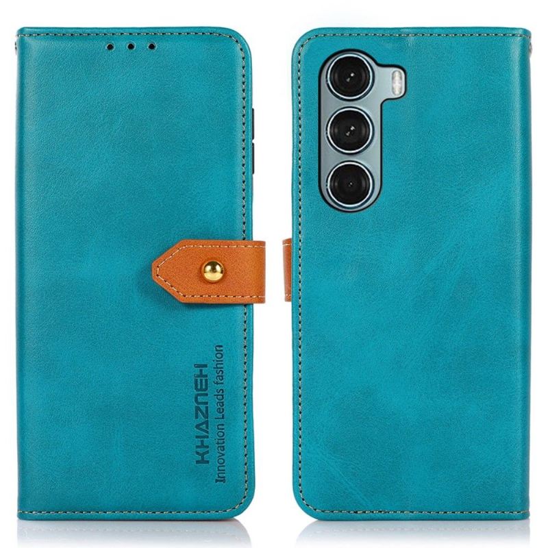 Flip Case Für Motorola Moto G200 5G Khazneh Zweifarbiges Kunstleder