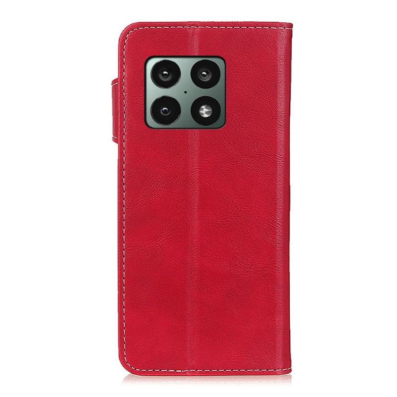 Flip Case Für OnePlus 10 Pro S-form Mit Sichtbaren Nähten