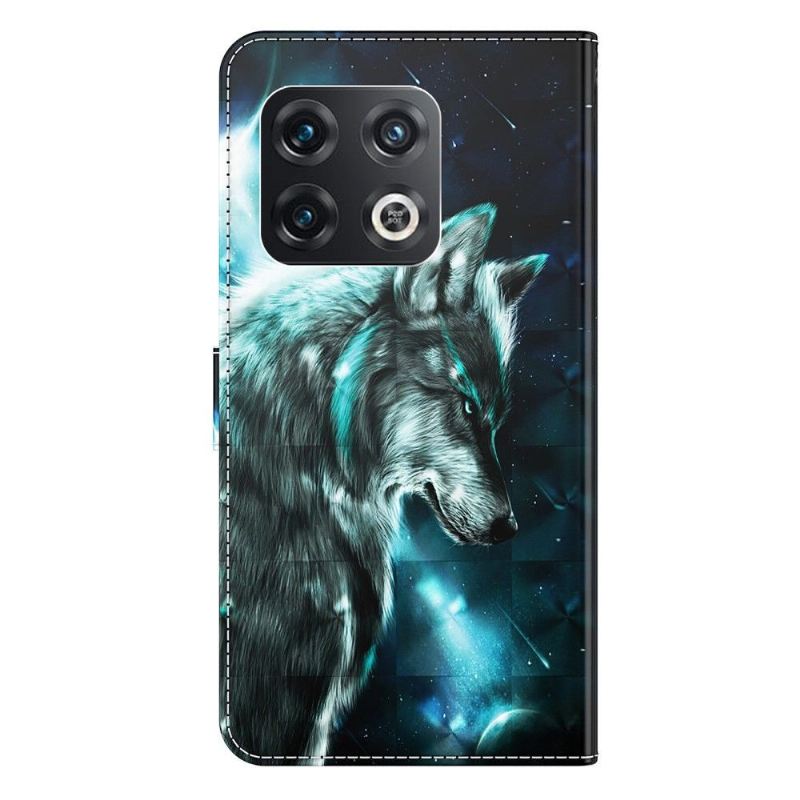 Lederhüllen Für OnePlus 10 Pro Schutzhülle Denkender Wolf