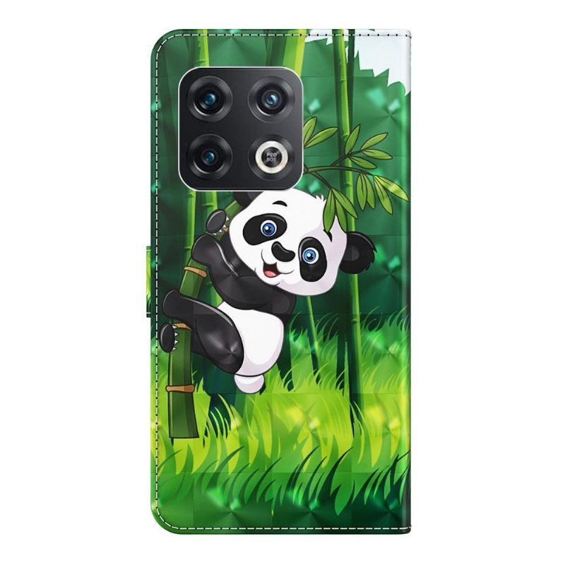 Lederhüllen Für OnePlus 10 Pro Schutzhülle Sitzender Panda