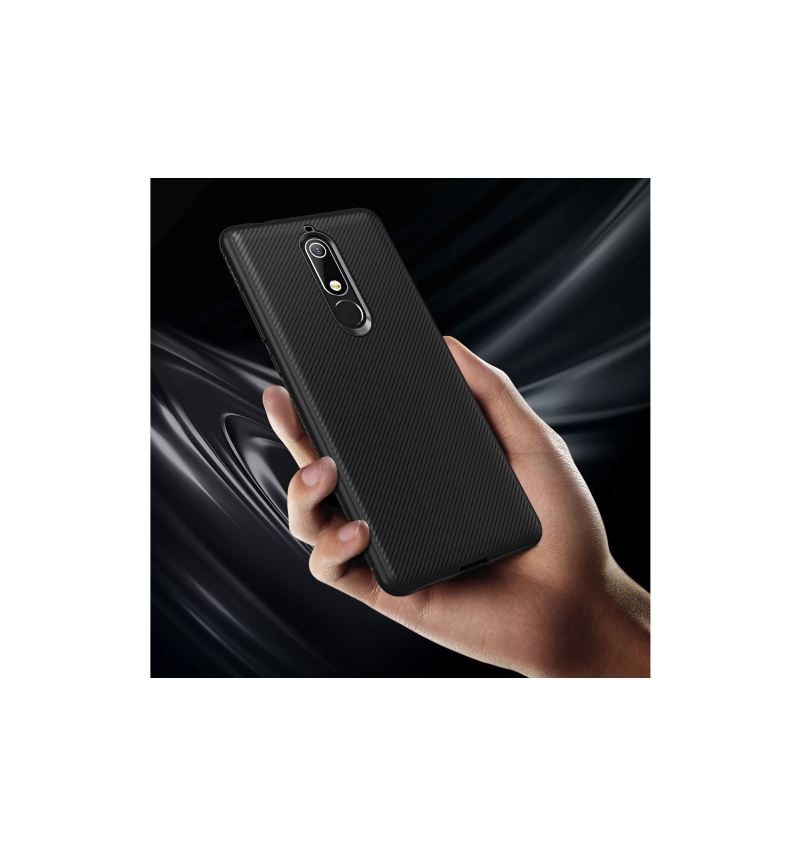 Hülle Für Nokia 5.1 Armour Effect Silikongel – Schwarz