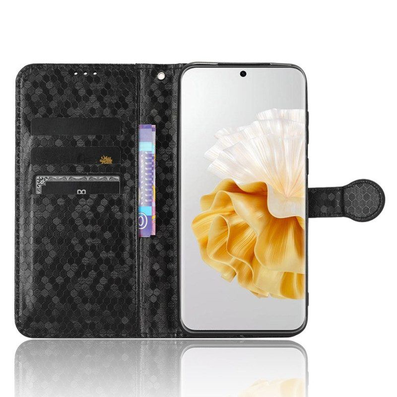 Flip Case Für Huawei P60 Pro Mit Kordel 3d-muster Mit Riemen