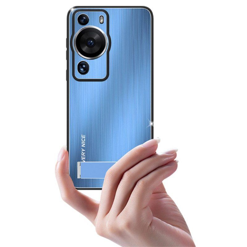 Handyhülle Für Huawei P60 Pro Gebürstetes Aluminium Mit Halterung