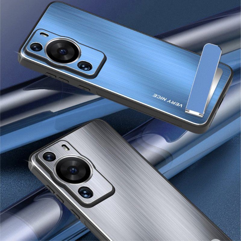 Handyhülle Für Huawei P60 Pro Gebürstetes Aluminium Mit Halterung