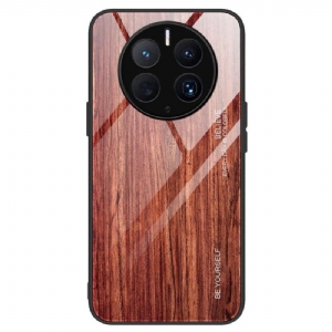 Hülle Für Huawei Mate 50 Pro Holzdesign Aus Gehärtetem Glas