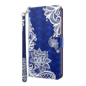 Flip Case Für Samsung Galaxy A42 5G Spitzenblume