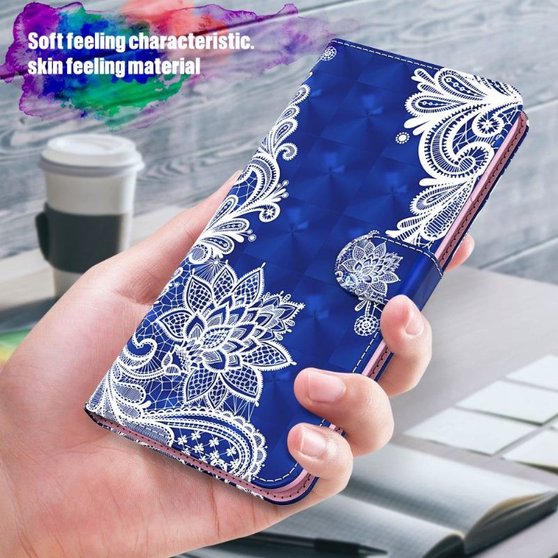 Flip Case Für Samsung Galaxy A42 5G Spitzenblume