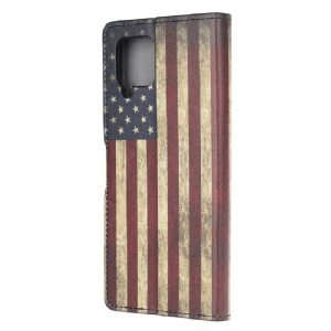 Flip Case Für Samsung Galaxy A42 5G Vintage Amerikanische Flagge