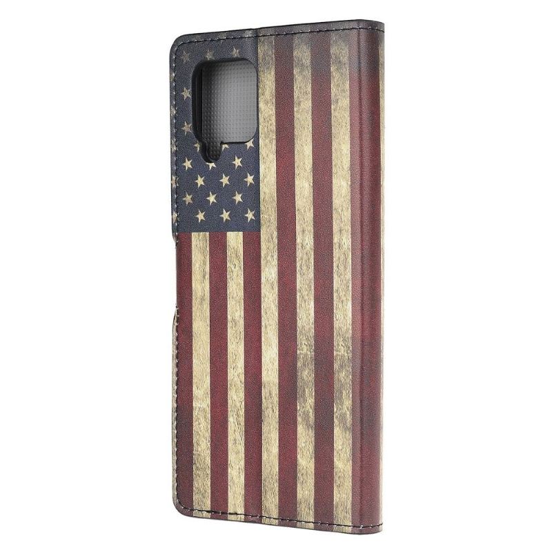 Flip Case Für Samsung Galaxy A42 5G Vintage Amerikanische Flagge