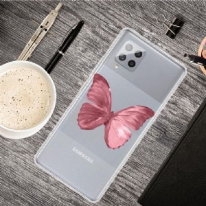 Hülle Für Samsung Galaxy A42 5G Rosa Schmetterling