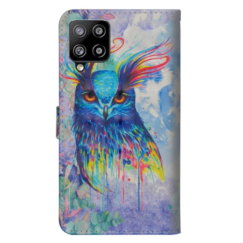 Lederhüllen Für Samsung Galaxy A42 5G Aquarell Eule