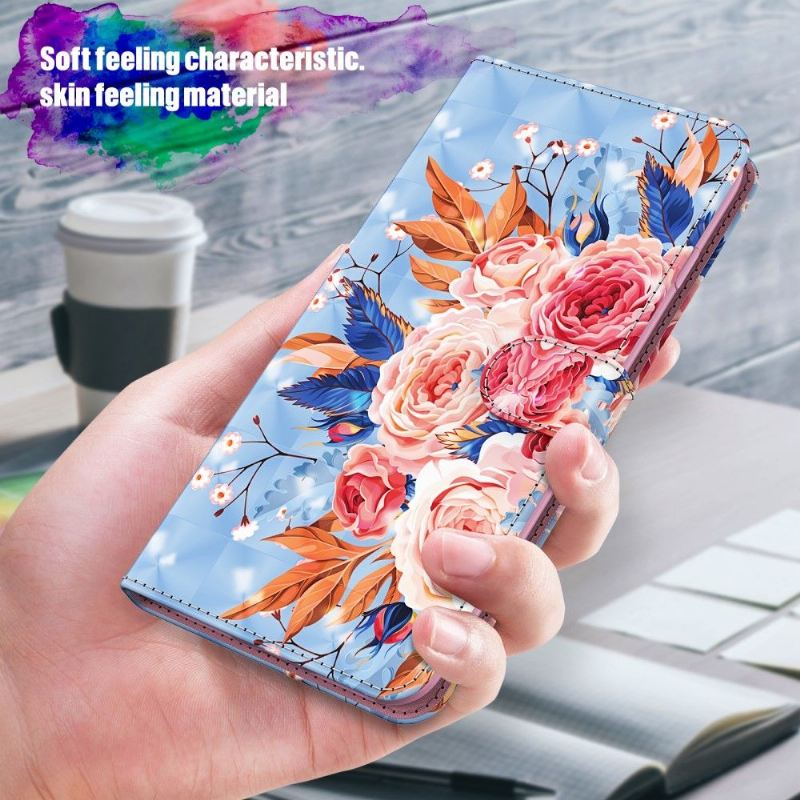 Lederhüllen Für Samsung Galaxy A42 5G Blühende Blumen