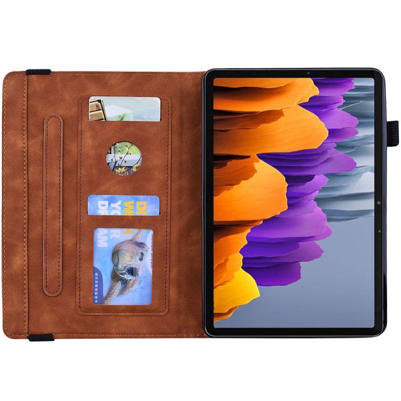 Case Samsung Galaxy Tab S9 Handyhülle Blumenmuster Und Stifthalterriemen