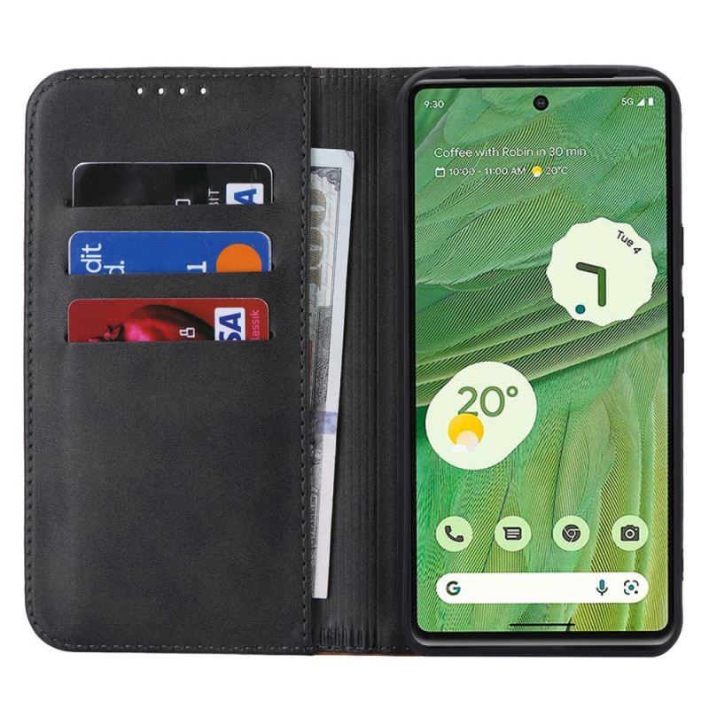 Flip Case Google Pixel 8 Pro Zweifarbiger Ledereffekt