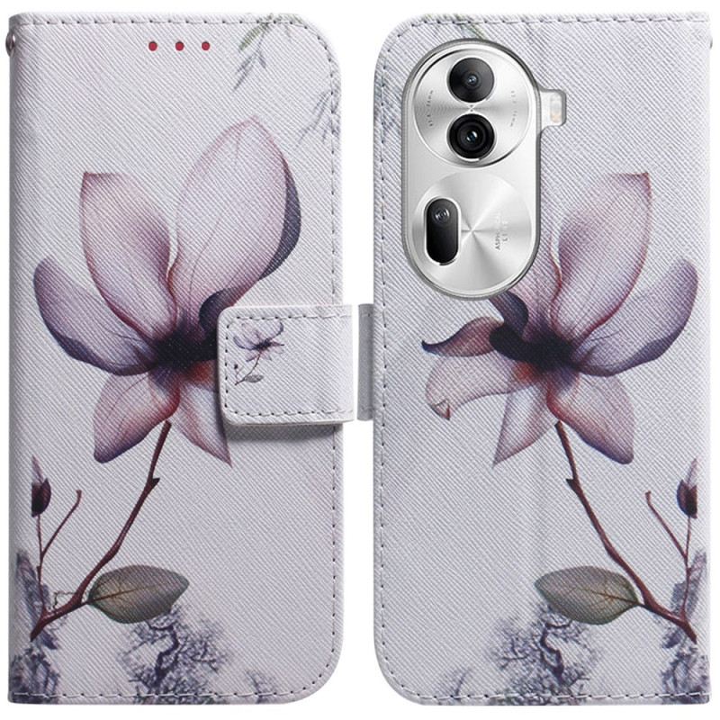 Lederhüllen Oppo Reno 11 Pro 5g Handyhülle Rosa Blume