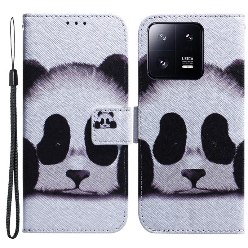 Flip Case Für Xiaomi 13 Pro Mit Kordel Riemchenpanda