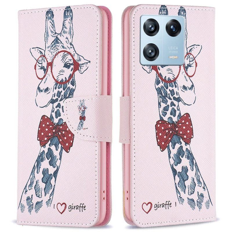 Lederhüllen Für Xiaomi 13 Pro Kluge Giraffe