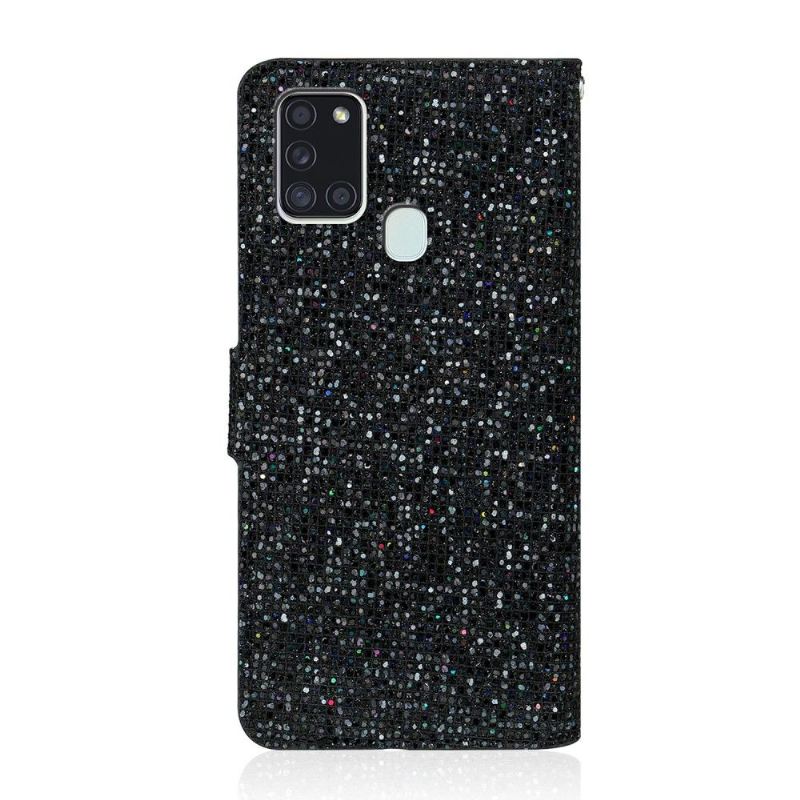 Flip Case Für Samsung Galaxy A21s Glitzerkartenhalter