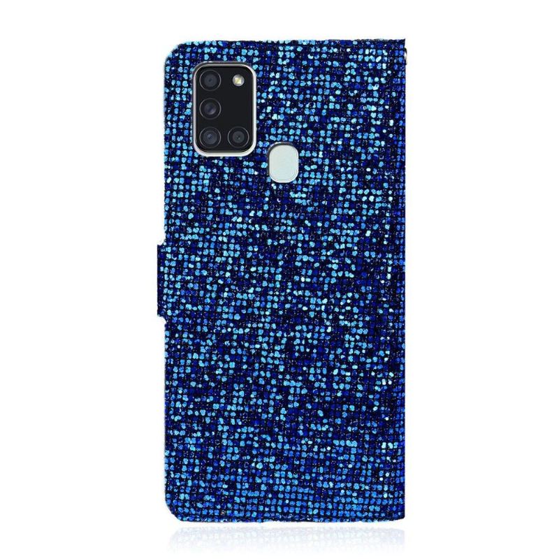 Flip Case Für Samsung Galaxy A21s Glitzerkartenhalter