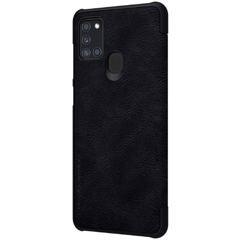 Flip Case Für Samsung Galaxy A21s Qin-serie Ledereffekt