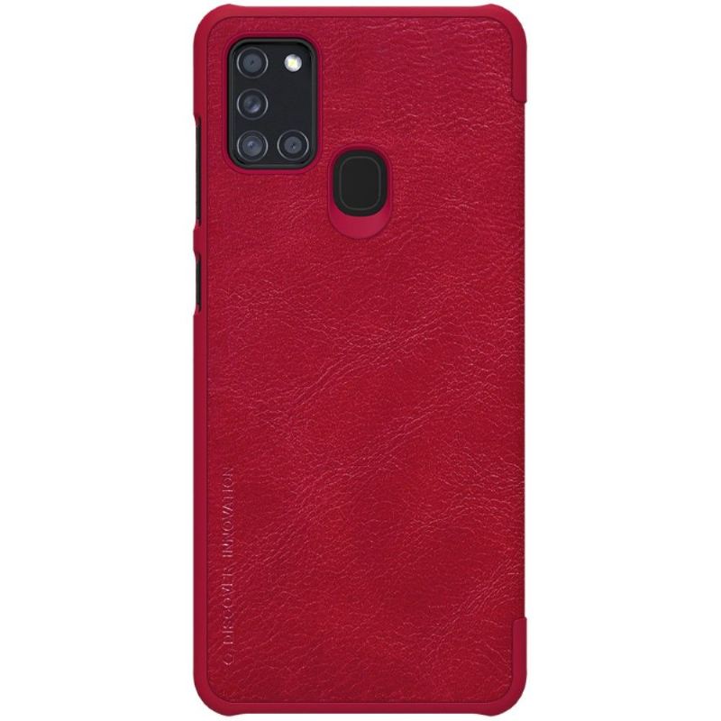 Flip Case Für Samsung Galaxy A21s Qin-serie Ledereffekt