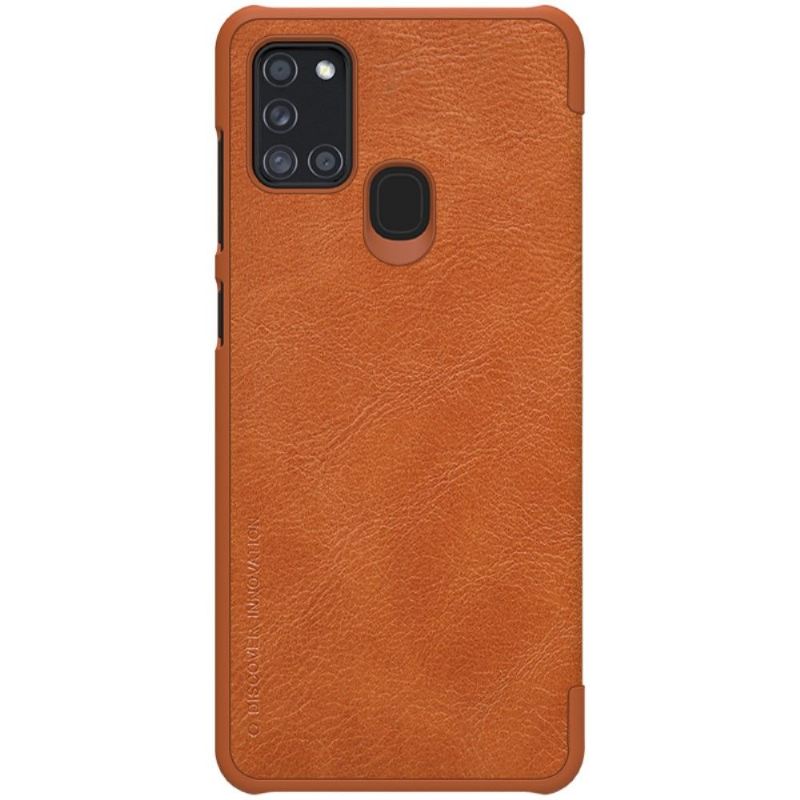 Flip Case Für Samsung Galaxy A21s Qin-serie Ledereffekt