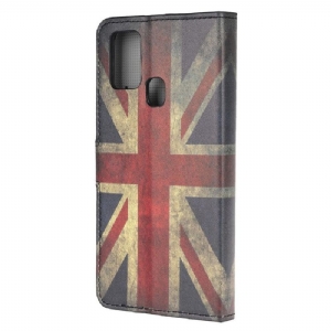 Lederhüllen Für Samsung Galaxy A21s Vintage Britische Flagge