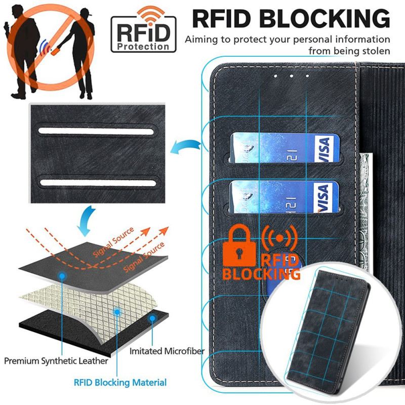 Flip Case Oppo Reno 11f 5g Handyhülle Wildledereffekt Mit Rfid-blockierung