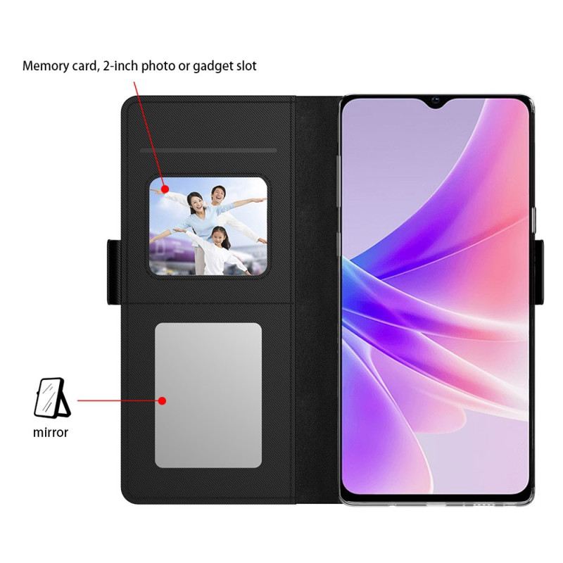 Lederhüllen Für Oppo Reno 11f 5g Spiegel Und Kartenhalter