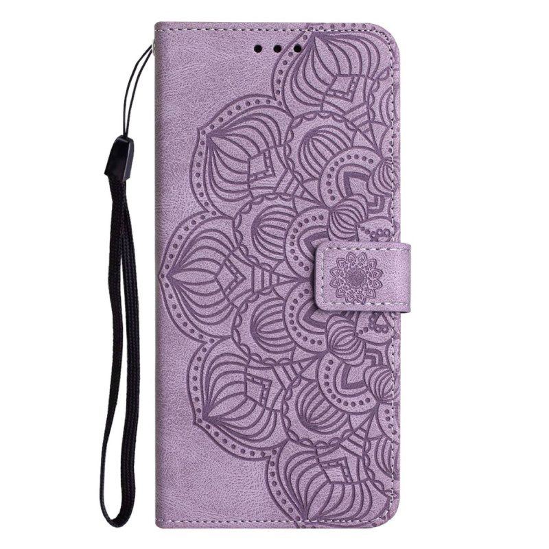 Flip Case Für iPhone 14 Plus Mandala Mit Schlüsselband