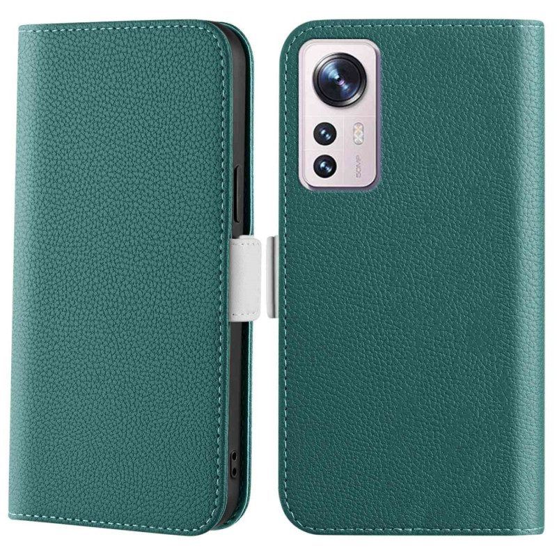 Flip Case Für Xiaomi 12 / 12X Doppelverschluss Aus Litschi-leder