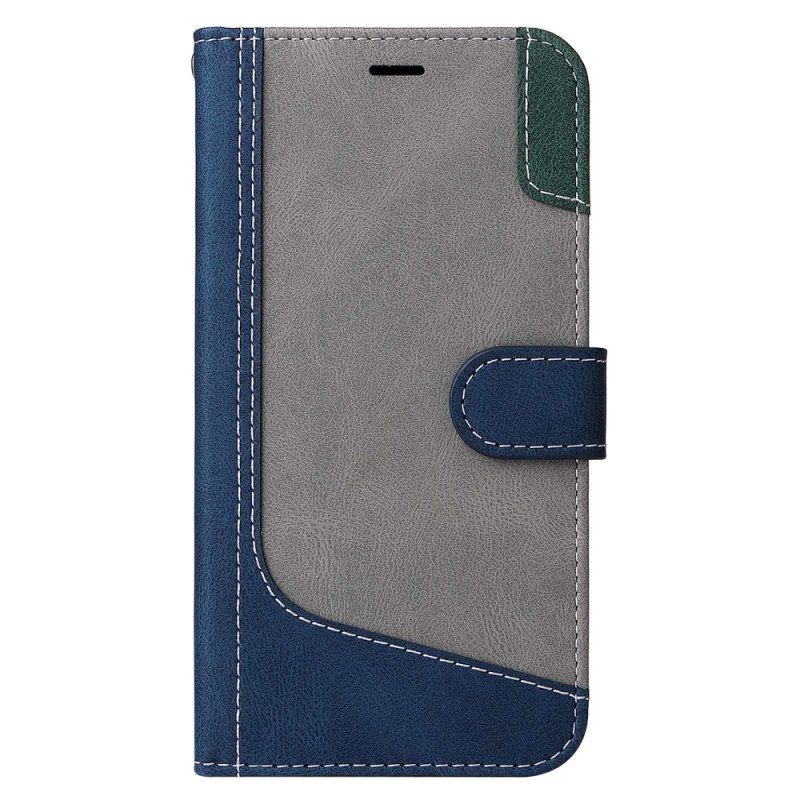 Flip Case Für Xiaomi 12 / 12X Mit Kordel Dreifarbiges Armband