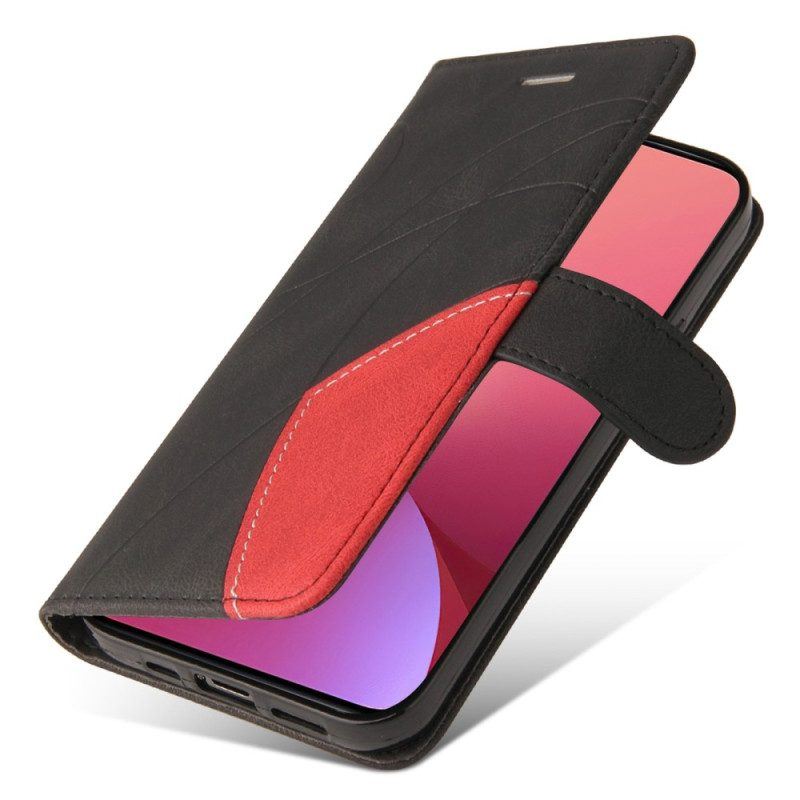 Flip Case Für Xiaomi 12 / 12X Mit Kordel Zweifarbiger Riemen