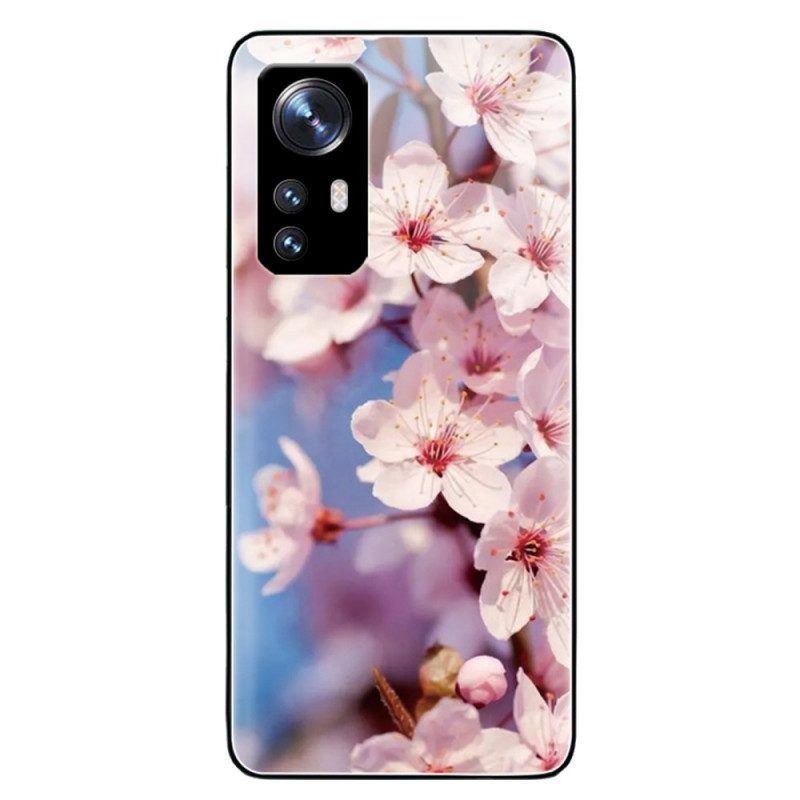 Hülle Für Xiaomi 12 / 12X Realistische Blumen Aus Gehärtetem Glas