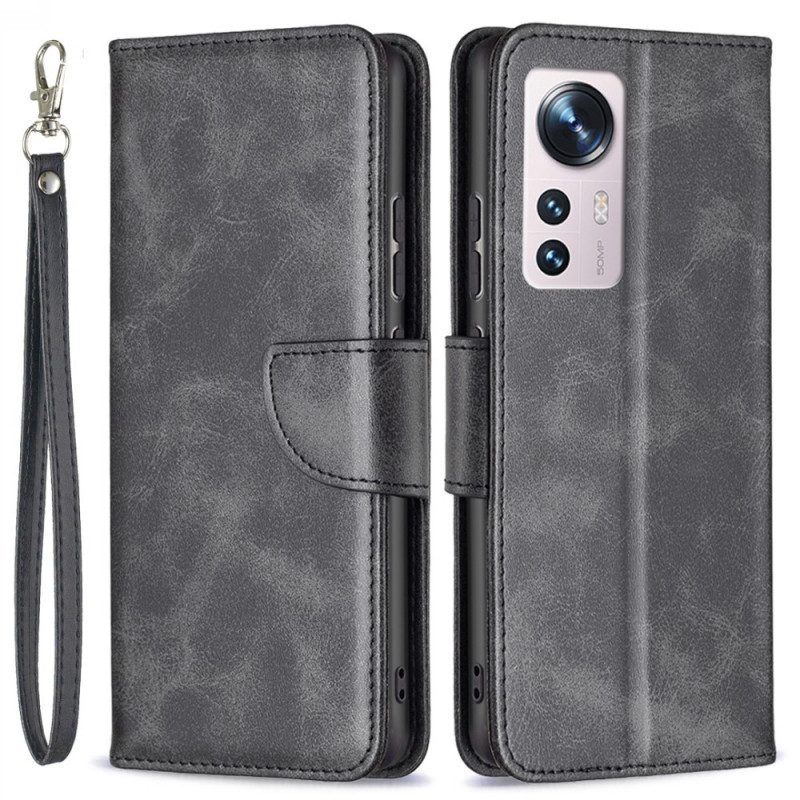 Lederhüllen Für Xiaomi 12 / 12X Flip Case Glatte Klappe Schräg