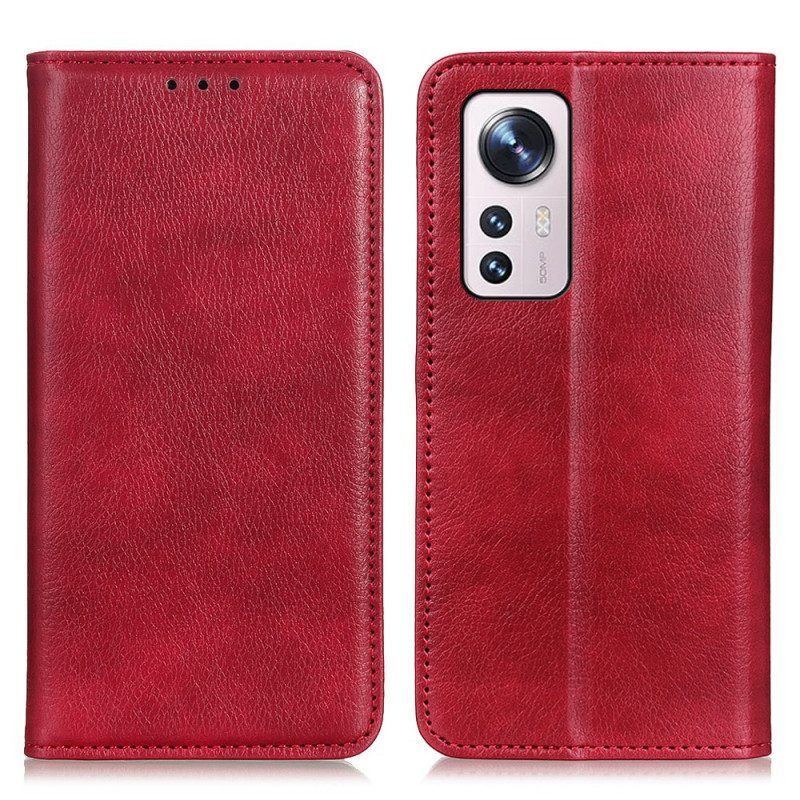 Schutzhülle Für Xiaomi 12 / 12X Flip Case Litschi-spaltleder-textur