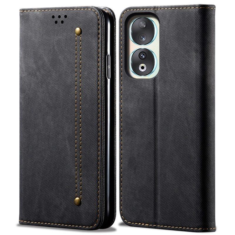 Schutzhülle Für Honor 90 Pro Flip Case Jeansstoff